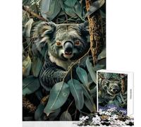 Puzzle per adulti da 1000 pezzi con koala della giungla gioco educativo adatto alle coppie antistress allena la mente e le mani (38x26cm)