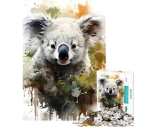 Puzzle per adulti da 1000 pezzi con koala gioco di famiglia di animali gioco stimolante ottimo regalo per gli amanti dei giochi difficile (dimensioni 38x52cm)