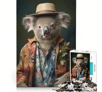 Puzzle per adulti da 1000 pezzi con koala in abito boho gioco rilassante allena la mente e la manualità compleanno e Natale 50x75cm