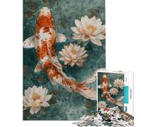 Puzzle per adulti da 1000 pezzi con koi giapponesi tema acquatico giochi per famiglie giocattoli educativi ottimo regalo per giocare vacanze a casa e passare il tempo (dimensioni 50x75cm)