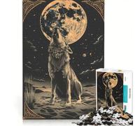 Puzzle per adulti da 1000 pezzi con la carta dei tarocchi del lupo ululante, gioco rilassante, interazione genitore-figlio, collezione d'artista, belle arti 50x75cm