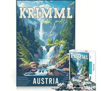 Puzzle per adulti da 1000 pezzi con la cascata di Krimml in Austria, gioco educativo, decorazione per la casa, per rafforzare l'amore tra le coppie 38x52cm