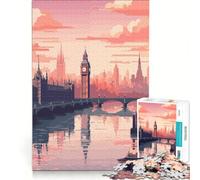 Puzzle per adulti da 1000 pezzi con la città di Londra Regno Unito Un gioco pratico divertente e spiritoso perfetto per la lista dei desideri con Babbo Natale 38x52cm