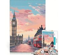 Puzzle per adulti da 1000 pezzi con la città di Londra Regno Unito un gioco pratico divertente e spiritoso perfetto per la lista dei desideri con Babbo Natale 50x75cm