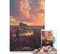 Puzzle per adulti da 1000 pezzi con la città di Praga Repubblica Ceca Gioco rilassante allena la mente e la manualità compleanno e Natale 50x75cm