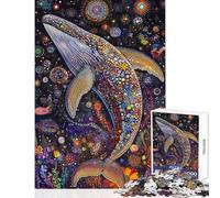 Puzzle per adulti da 1000 pezzi con la danza cosmica della balena puzzle per adolescenti giochi rilassanti corsa di velocità manuale regali unici per compleanno e Natale (dimensioni 50x75cm)