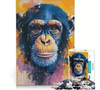 Puzzle per adulti da 1000 pezzi con la faccia di uno scimpanzé, gioco interattivo, per divertimento in famiglia, compleanni e altre occasioni 50x75cm