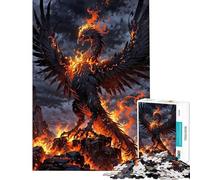 Puzzle per adulti da 1000 pezzi con la fenice infuocata che risorge gioco rilassante per adulti taglio di precisione gioco stimolante regalo (dimensioni 38x52cm)