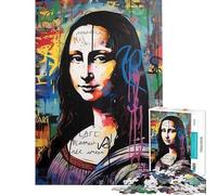 Puzzle per adulti da 1000 pezzi con la Gioconda e i graffiti di Banksy Giocattolo antistress divertente e spiritoso ideale come regalo di Natale o compleanno (dimensioni 38x26cm)