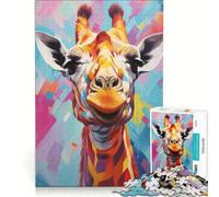 Puzzle per adulti da 1000 pezzi con la giraffa curiosa, gioco rompicapo, difficile, compleanno e Natale 38x26cm