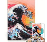 Puzzle per adulti da 1000 pezzi con la Grande Onda, arte astratta, gioco rilassante, decompressione intellettuale, regalo di compleanno, regalo di viaggio 50x75cm