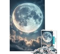 Puzzle per adulti da 1000 pezzi con la luna piena nel cielo notturno Gioco educativo e stimolante per l'intelletto Un regalo perfetto per gli amanti dei giochi Una sfida impegnativa (38x52cm)