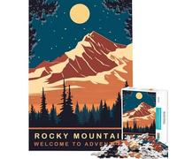 Puzzle per adulti da 1000 pezzi con la luna sopra le montagne rocciose gioco per famiglie sfida per l'intelligenza giocattolo avvincente regalo divertente decorazione per la casa (dimensioni 50x75cm)