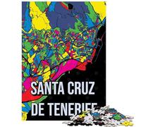 Puzzle per adulti da 1000 pezzi con la mappa di Santa Cruz de Tenerife gioco educativo e stimolante per tutta la famiglia (38x26cm/1000 pezzi)