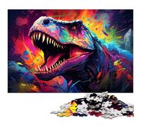 Puzzle per adulti da 1000 pezzi con la psichedelia colorata dei dinosauri Puzzle con taglio di precisione ideale come regalo per tutta la famiglia 1000 pezzi (38x26 cm)