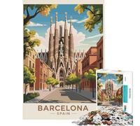 Puzzle per adulti da 1000 pezzi con la Sagrada Familia e il panorama urbano di Barcellona Spagna Un gioco impegnativo educativo e rilassante per ragazzi dai 14 anni in su (50x75cm)