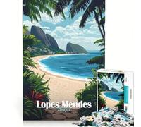 Puzzle per adulti da 1000 pezzi con la spiaggia di Lopes Mendes in Brasile Giochi rilassanti attività divertenti da fare in casa per rafforzare l'amore tra le coppie 38x52cm