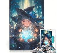 Puzzle per adulti da 1000 pezzi con la strega anime nel bosco, gioco educativo, impegnativo da completare, ideale per compleanno e Natale 50x75cm