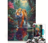 Puzzle per adulti da 1000 pezzi con la tigre sulla passerella cosmica, gioco rompicapo, per divertimento in famiglia, da aggiungere alla lista dei desideri con Babbo Natale 38x26cm