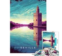 Puzzle per adulti da 1000 pezzi con la Torre di Siviglia e il suo riflesso ideale per giochi in famiglia giocattoli educativi e didattici un perfetto per le vacanze a casa e per passare il tempo