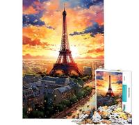 Puzzle per adulti da 1000 pezzi con la Torre Eiffel di Parigi al tramonto giocattolo fai-da-te per adulti ideale per passare il tempo durante le vacanze o come regalo per gli appassionati