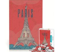 Puzzle per adulti da 1000 pezzi con la Torre Eiffel di Parigi, giochi per famiglie, antistress, con poster e foglio di curiosità abbinati 38x26cm
