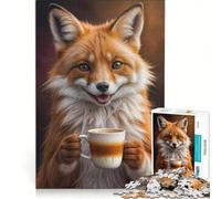 Puzzle per adulti da 1000 pezzi con la volpe rossa felice, gioco impossibile, migliora la memoria, con pezzi a incastro di forma casuale 50x75cm