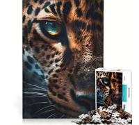 Puzzle per adulti da 1000 pezzi con l'affascinante occhio di leopardo giocattolo decorativo da parete per divertimento in famiglia ideale come regalo per tutta la famiglia 38x52cm