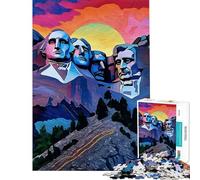 Puzzle per adulti da 1000 pezzi con l'alba del Monte Rushmore Sfida educativa decorazione perfetta gioco per famiglie adatto a partire dai 14 anni (50x75cm)