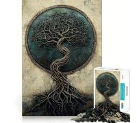 Puzzle per adulti da 1000 pezzi con l'Albero della Vita Celtico,disegno finemente intagliato,gioco stimolante per la mente,ideale per momenti di relax e tranquillità,regalo di Natale (50x75cm)