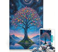Puzzle per adulti da 1000 pezzi con l'Albero della Vita colorato, gioco pratico, rilassante e stimolante per la mente, regalo di compleanno, regalo di viaggio 38x26cm