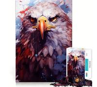 Puzzle per adulti da 1000 pezzi con l'aquila calva,gioco di assemblaggio,divertente e stimolante per il relax,ideale per compleanni (50x75cm)