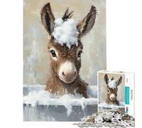 Puzzle per adulti da 1000 pezzi con l'asino per il bagnetto gioco rompicapo per adulti divertimento in famiglia regalo di Natale o compleanno (dimensioni 38x26cm)