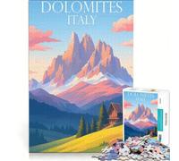 Puzzle per adulti da 1000 pezzi con le Dolomiti italiane, gioco educativo, difficile e stimolante, regalo di Natale o compleanno 38x52cm