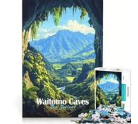 Puzzle per adulti da 1000 pezzi con le grotte di Waitomo Nuova Zelanda ideale per momenti di relax Difficile perfetto come regalo con Babbo Natale 38x52cm