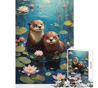 Puzzle per adulti da 1000 pezzi con le Lontre Curiosi ideale per adolescenti perfetto per passare il tempo durante le vacanze come regalo di compleanno o di Natale (50x75cm)