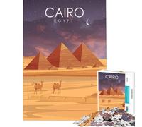 Puzzle per adulti da 1000 pezzi con le piramidi del Cairo Egitto Gioco rilassante stimolante per la mente e l'intelligenza Giocattolo avvincente regalo di compleanno per tutta la famiglia (38x26cm)