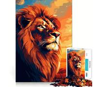 Puzzle per adulti da 1000 pezzi con leone,Africa,pixel art,gioco di precisione,sfida mentale,regalo di compleanno (38x26cm)