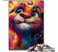 Puzzle per adulti da 1000 pezzi con leone colorato in legno, gioco interattivo per famiglie, adatto dai 14 anni in su, 50x75cm, gioco interattivo per famiglie