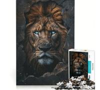 Puzzle per adulti da 1000 pezzi con leone dagli occhi al neon gioco per famiglie rilassante e stimolante idea regalo 38x26cm