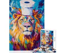Puzzle per adulti da 1000 pezzi con leone dai colori vivaci e rotella di incastro Gioco rilassante per adulti sfida impegnativa compleanno e Natale (dimensioni 38x26cm)