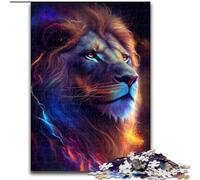 Puzzle per adulti da 1000 pezzi con leone galattico colorato in legno, perfetto per decorare la casa o l'ufficio, regalo di Natale ideale, 50x75cm, gioco interattivo per famiglie
