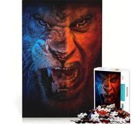 Puzzle per adulti da 1000 pezzi con leone rosso e blu giocattolo educativo ideale per passare il tempo durante le vacanze regalo di compleanno regalo 38x26cm