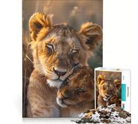 Puzzle per adulti da 1000 pezzi con leonessa e cucciolo decorazione da parete impegnativo da completare ideale come regalo per tutta la famiglia 38x26cm