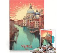 Puzzle per adulti da 1000 pezzi con l'epica Venezia e il Canal Grande, gioco pratico, ideale per passare il tempo durante le vacanze in casa e per rafforzare l'amore di coppia 50x75cm