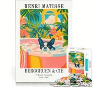 Puzzle per adulti da 1000 pezzi con l'immagine del cane di Henri Matisse nella vasca da bagno Gioco educativo decorazione per la casa ideale per rafforzare l'amore tra le coppie 38x52cm