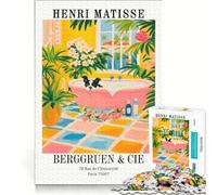 Puzzle per adulti da 1000 pezzi con l'immagine del cane nella vasca da bagno di Henri Matisse gioco educativo decorazione per la casa per rafforzare l'amore tra le coppie 38x26cm