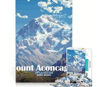 Puzzle per adulti da 1000 pezzi con l'immagine del Monte Aconcagua gioco educativo decorazione perfetta ogni pezzo è unico 50x75cm