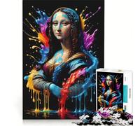 Puzzle per adulti da 1000 pezzi con l'immagine della Gioconda in stile Splash Art gioco educativo decorazione perfetta ogni pezzo è unico 38x26cm