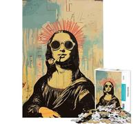 Puzzle per adulti da 1000 pezzi con l'immagine della Monna Lisa in stile hippie Un gioco pratico che stimola l'analisi e la logica Adatto a partire dai 14 anni (50x75cm)